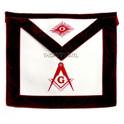 Red Velvet Blue Lodge Master Mason Apron